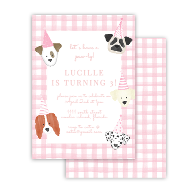 Pink Puppy Invitation
