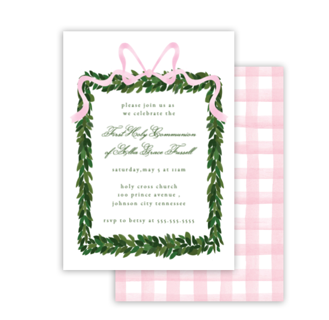 Pink Wreath Invitation