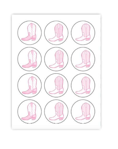 Pink Rodeo Cupcake Toppers