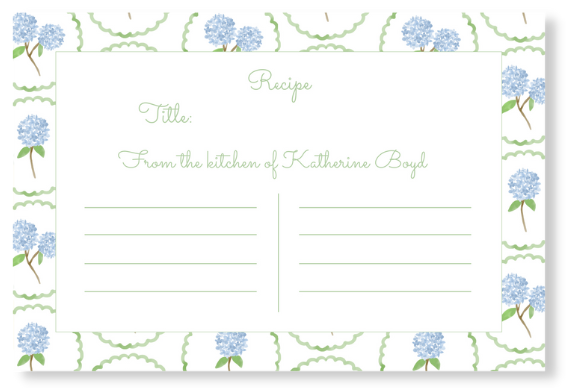 Hydrangea Recipe Card