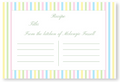 Pastel Stripes Recipe Card