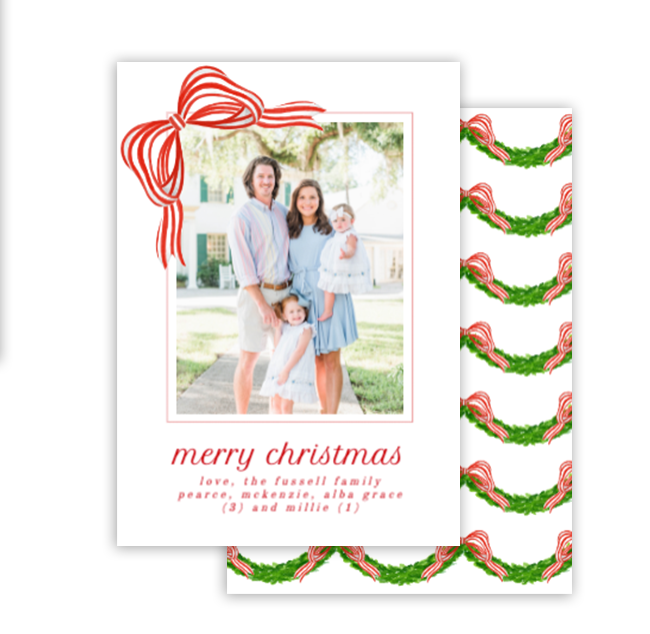 Red Garland Christmas Card