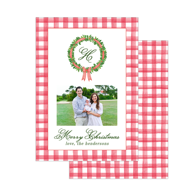 Red Gingham Christmas Card