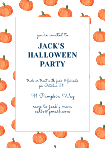 Watercolor Pumpkin Invitation