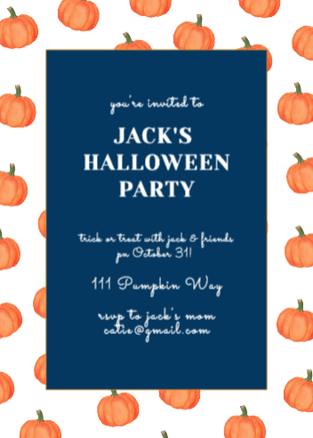 Watercolor Pumpkin Invitation
