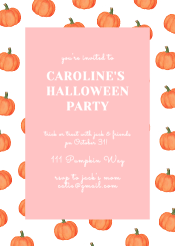 Watercolor Pumpkin Invitation