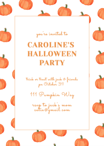 Watercolor Pumpkin Invitation