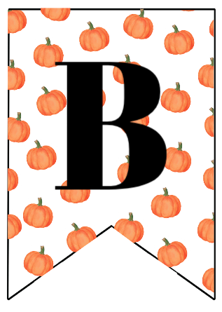 Watercolor Pumpkin Letter Banner