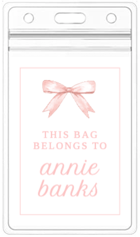 Pink Bow Bag Tag