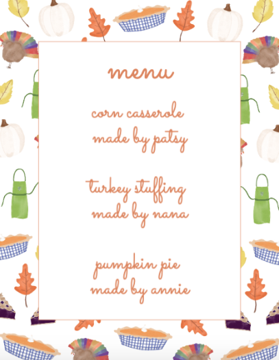 Thanksgiving Sheet