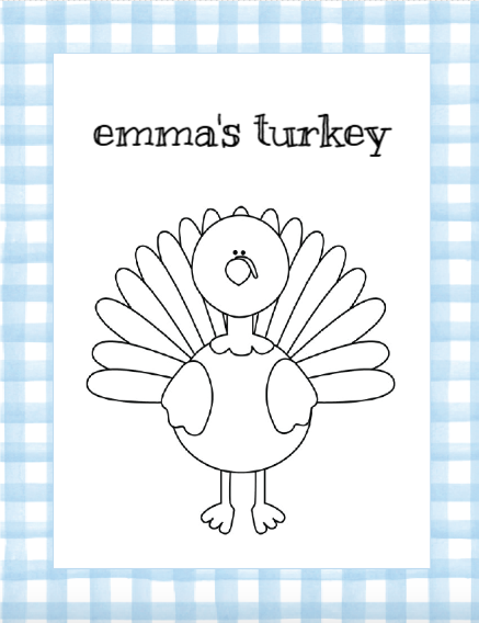 Blue Thanksgiving Kid's Table Activities