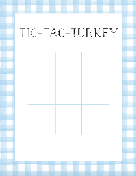 Blue Thanksgiving Kid's Table Activities