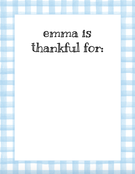 Blue Thanksgiving Kid's Table Activities