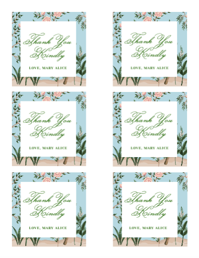 Blue Chinoiserie Gift Tags / Stickers