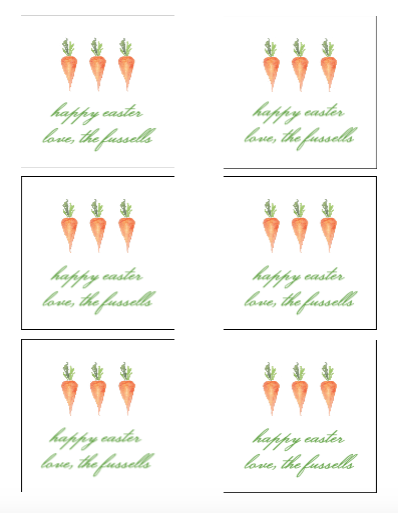 Easter Carrot Gift Tags / Stickers