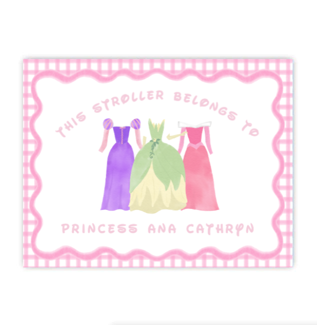 Pink Princess Stroller Tag