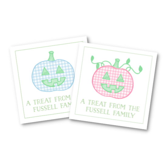 Gingham Pumpkin Gift Tags / Stickers
