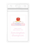 Pink Books School Crest Bag Tag