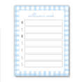 Blue Gingham Weekly Schedule