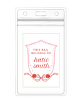 Pink School Crest Bag Tag