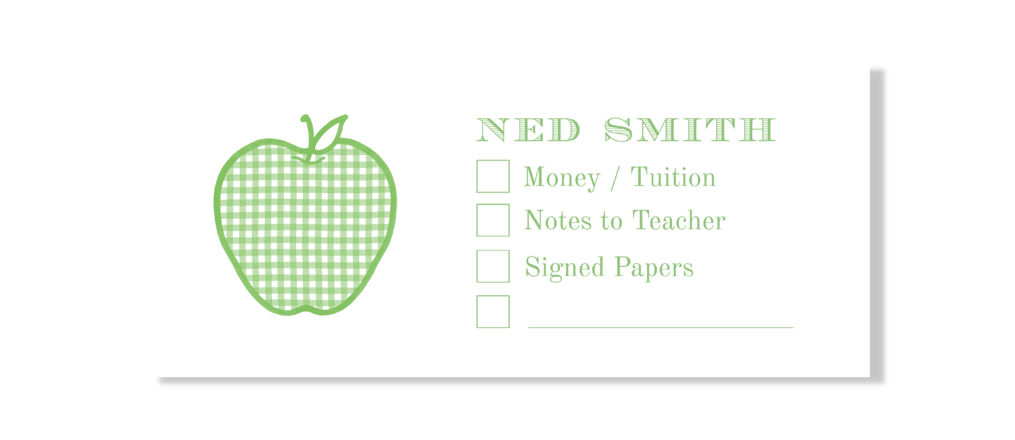 Green Apple School Envelope