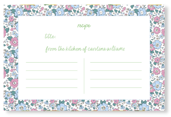 Ditsy Recipe Card