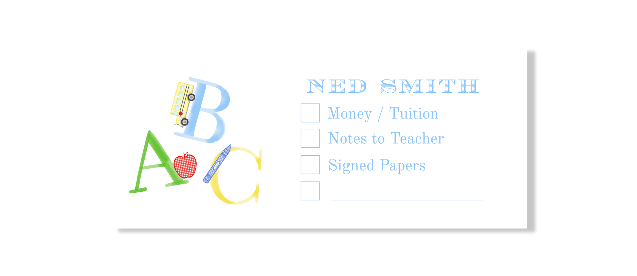 ABC School Envelope