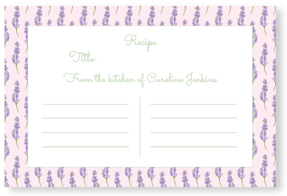 Lavender Recipe Card
