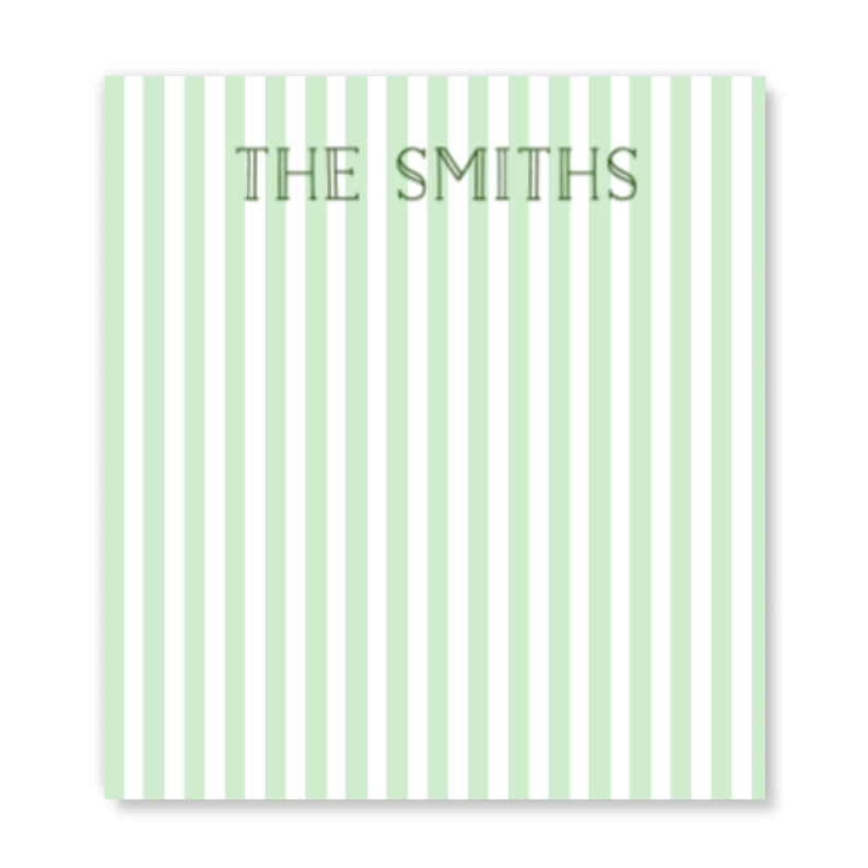 Green Pastel Stripe Notepad
