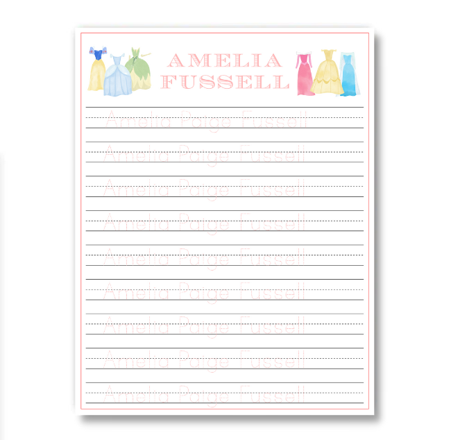 Princess Tracing Sheet