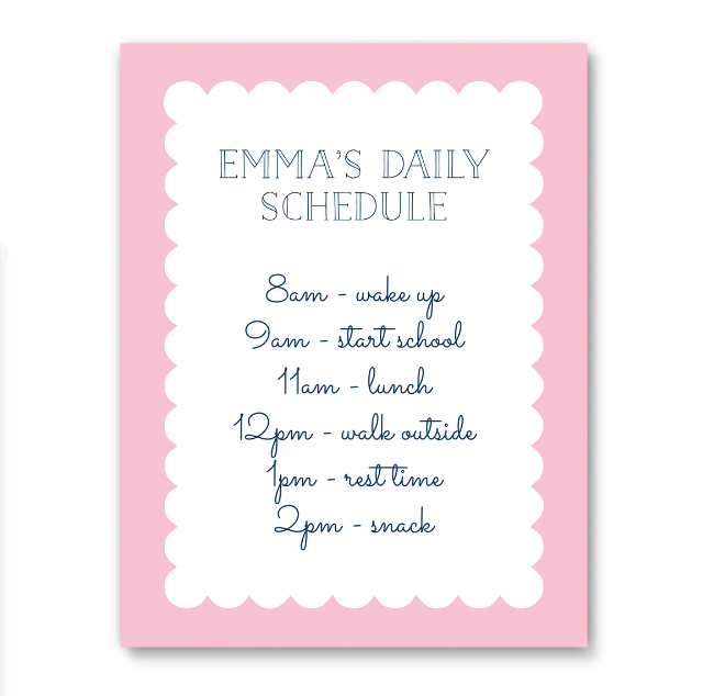 Pink Daily Schedule