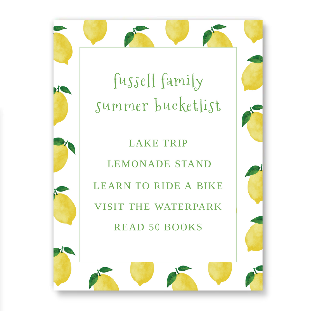 Lemon Summer Bucketlist