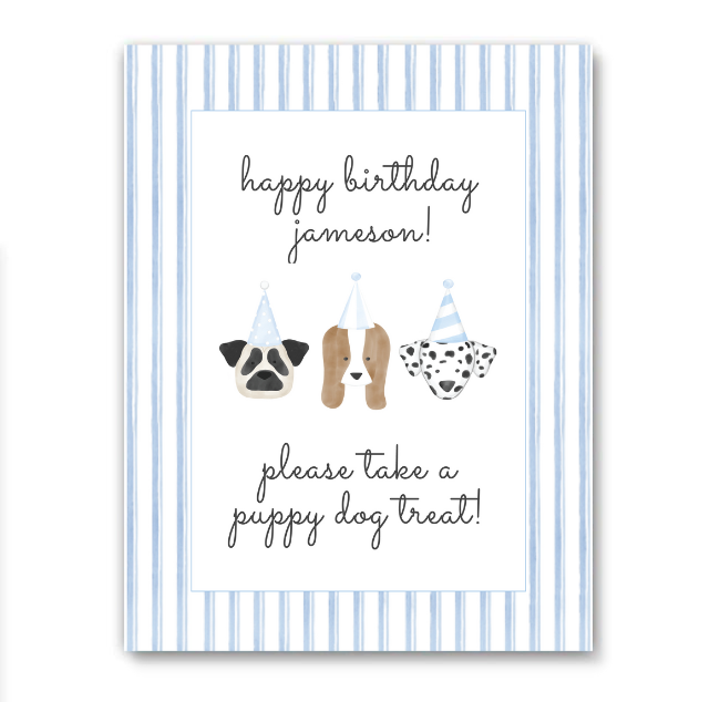 Blue Puppy Party Sign