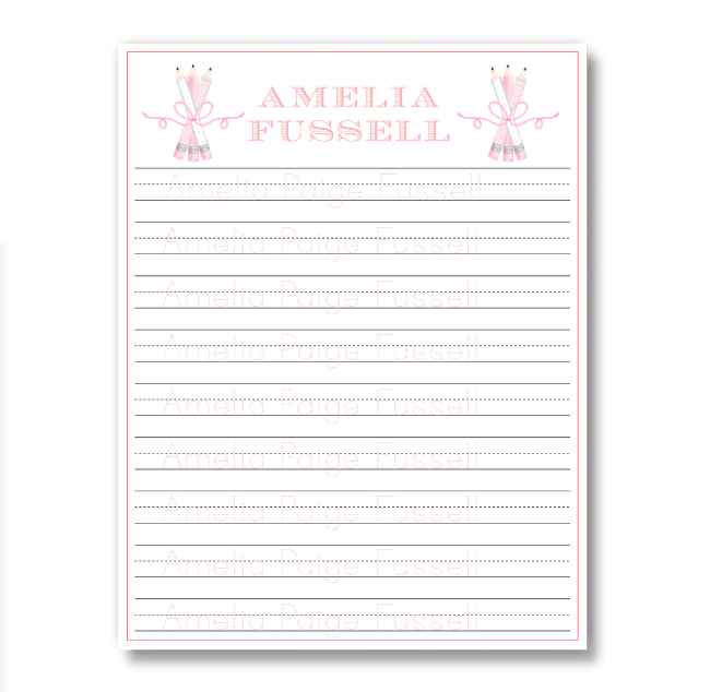 Pink Pencils Tracing Sheet