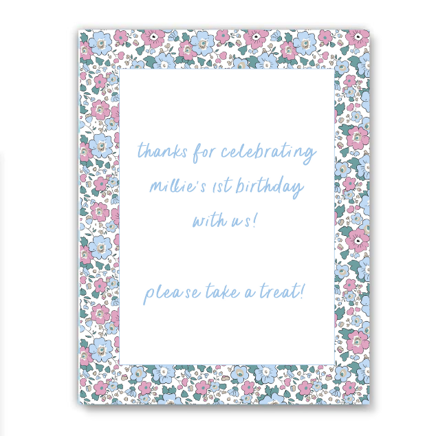 Ditsy Party Sign