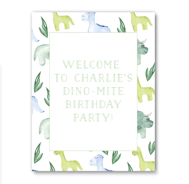 Dino Party Sign