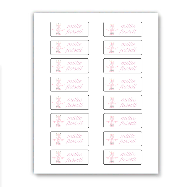 Pink Pencils Waterproof Labels