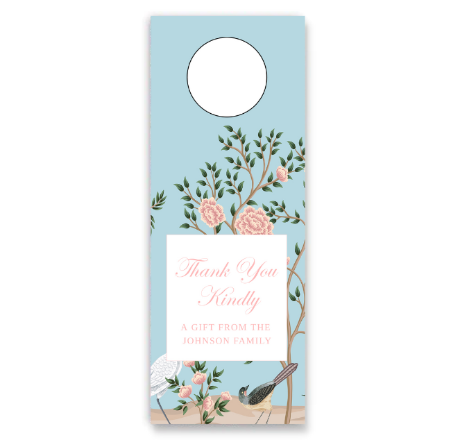 Blue Chinoiserie Wine Tag
