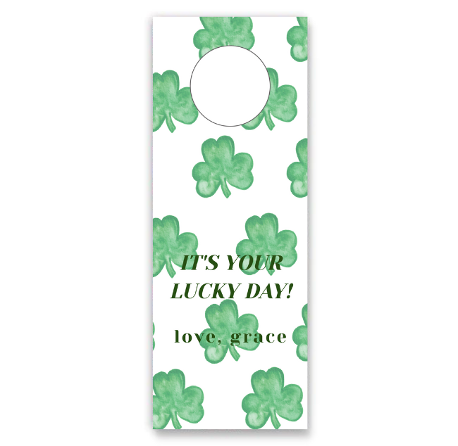 St. Patrick's Day Wine Tag
