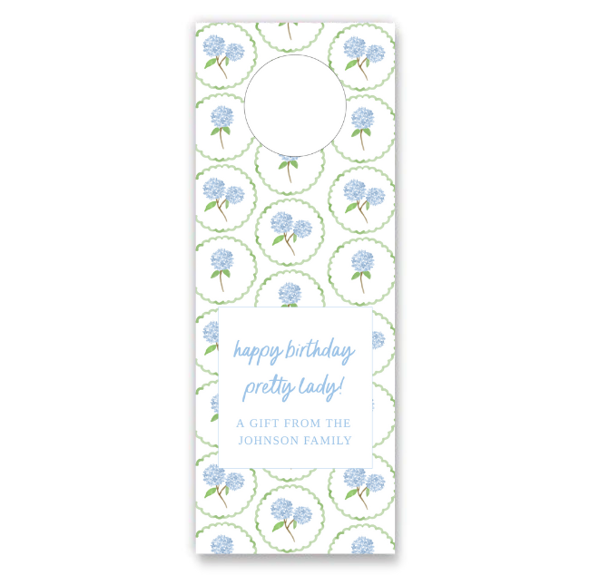 Hydrangea Wine Tag
