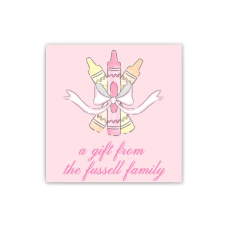 Pink Crayon Gift Tags / Stickers