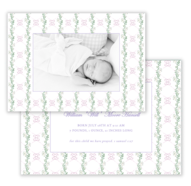 Lilac Baby Announcement