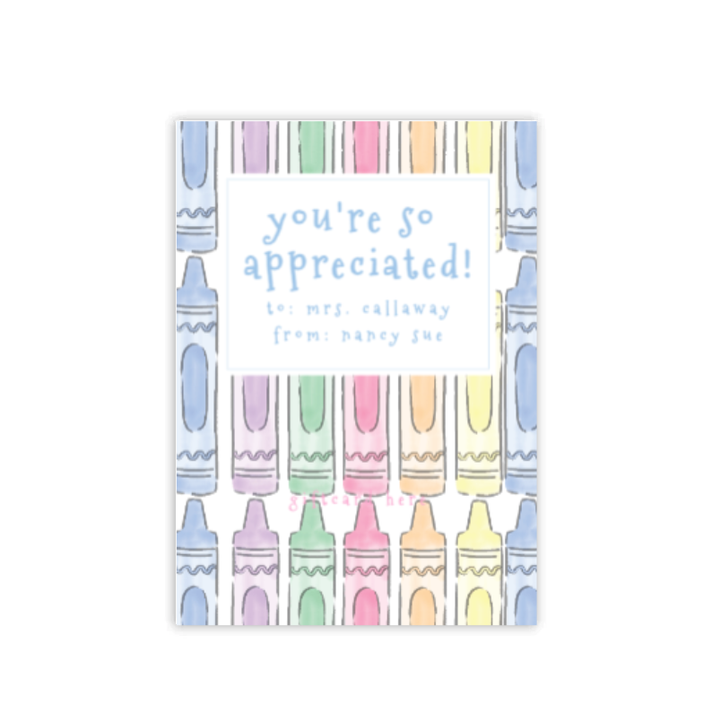 Pastel Crayon Giftcard Holder