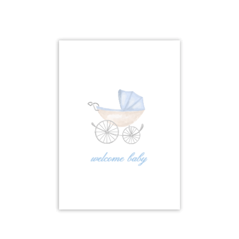 Blue Baby Folded Card