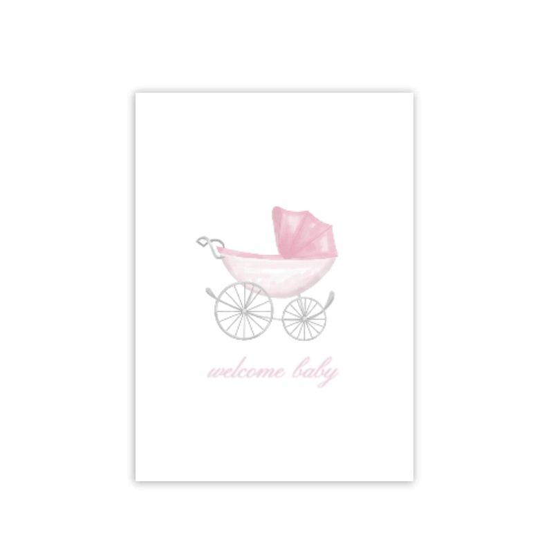 Pink Baby Folded Card