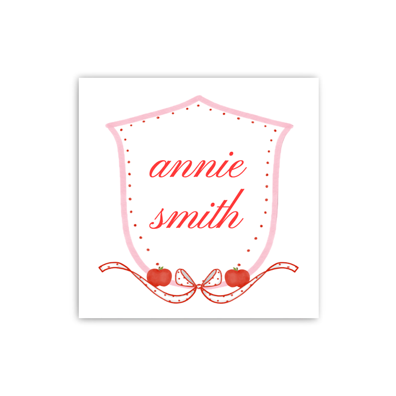 Pink Bow Crest Labels / Stickers
