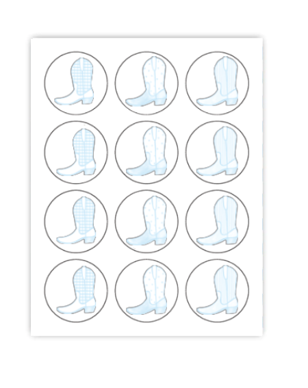 Blue Rodeo Cupcake Toppers