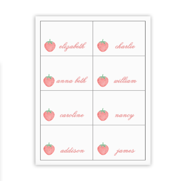 Berry Buffet Labels / Placecards