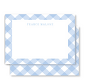 Blue Gingham Flat Notecard