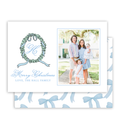Blue Bow Christmas Card No. 2